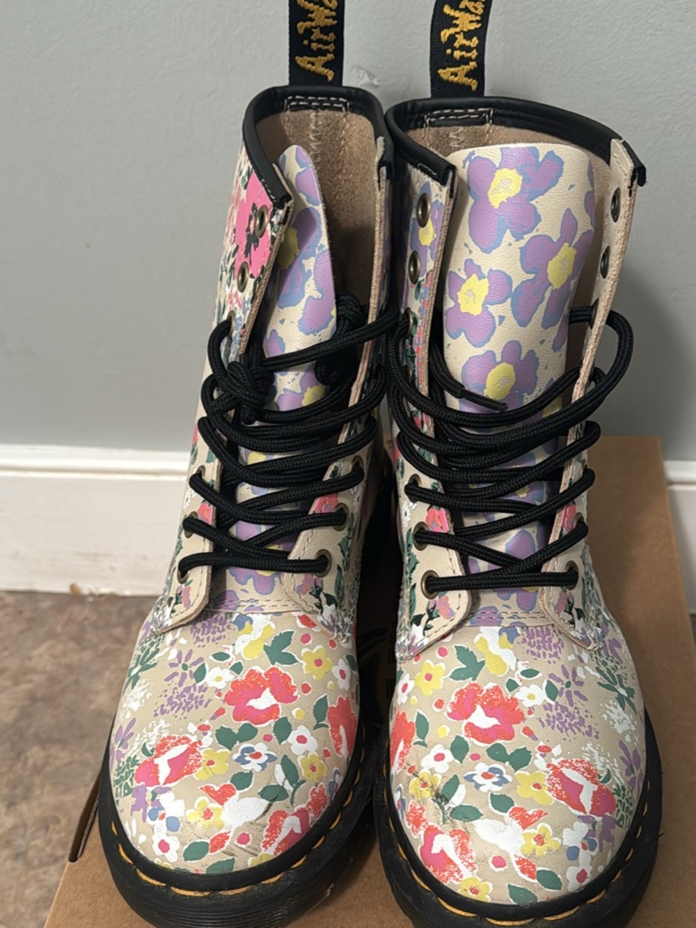 Dr. Martens Women's Floral Lace-Up Boots in Multi Color